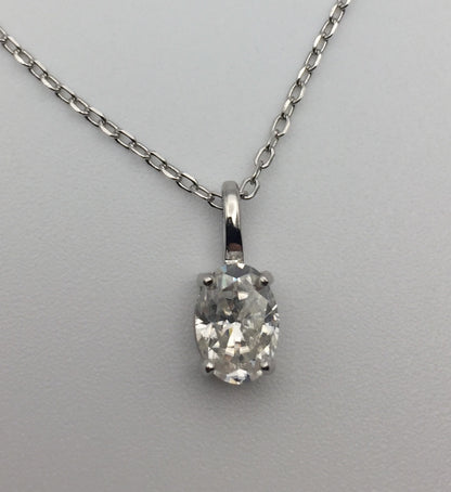 1ct Moissanite Oval Cut Necklace+Earrings Set