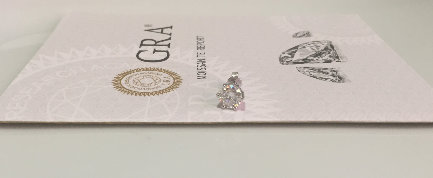 1 Carat Moissanite Stud Earring (One Single Earring)