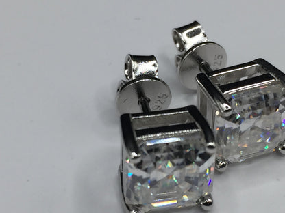 Asscher Cut Moissanite Stud Earrings (2 Carat)