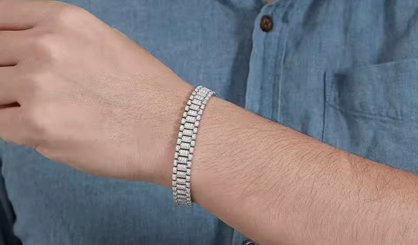 Presidential “Rolex-style” Moissanite Bracelet - 10mm