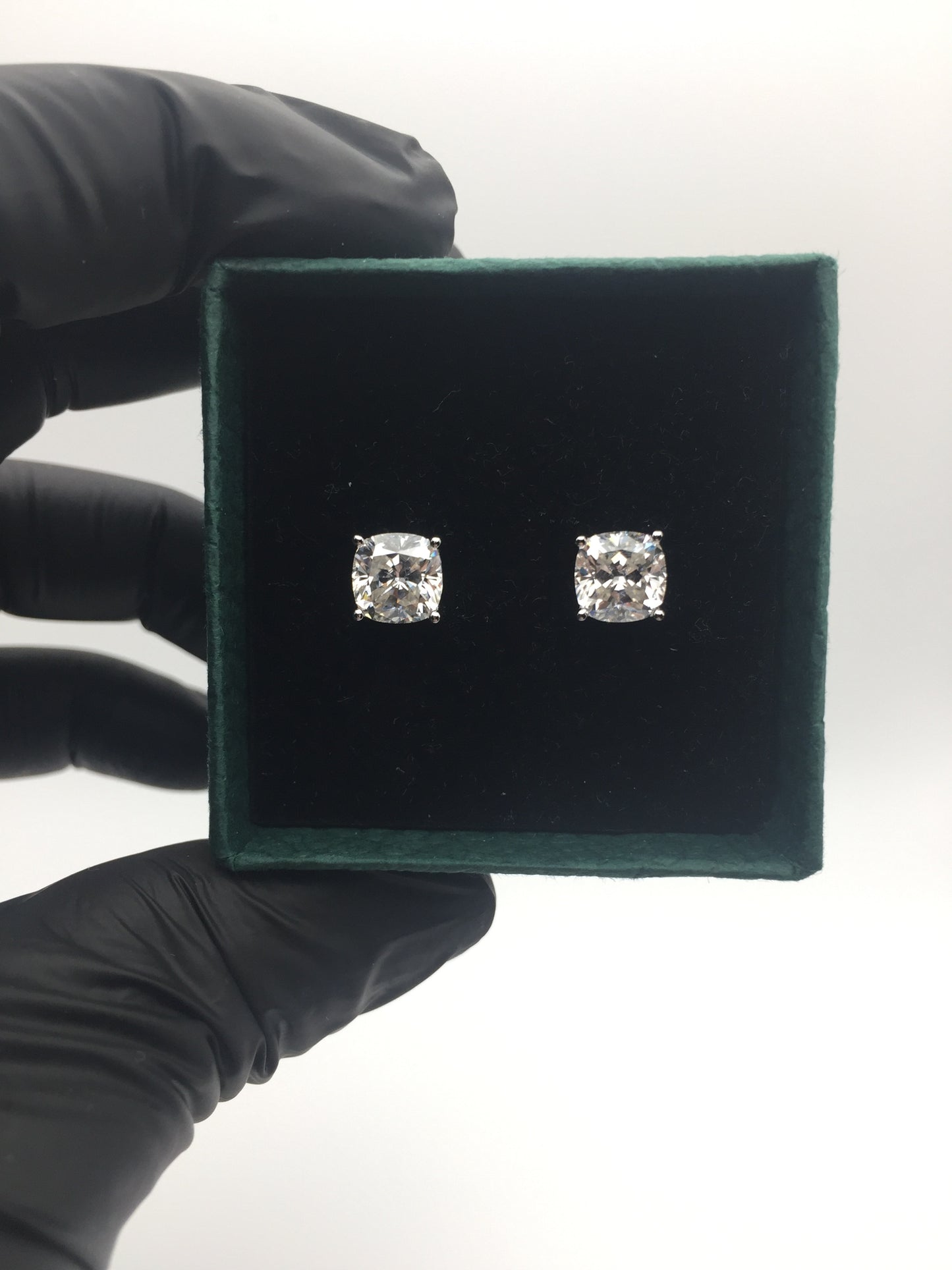 Cushion Cut Moissanite Stud Earrings (2 Carat)