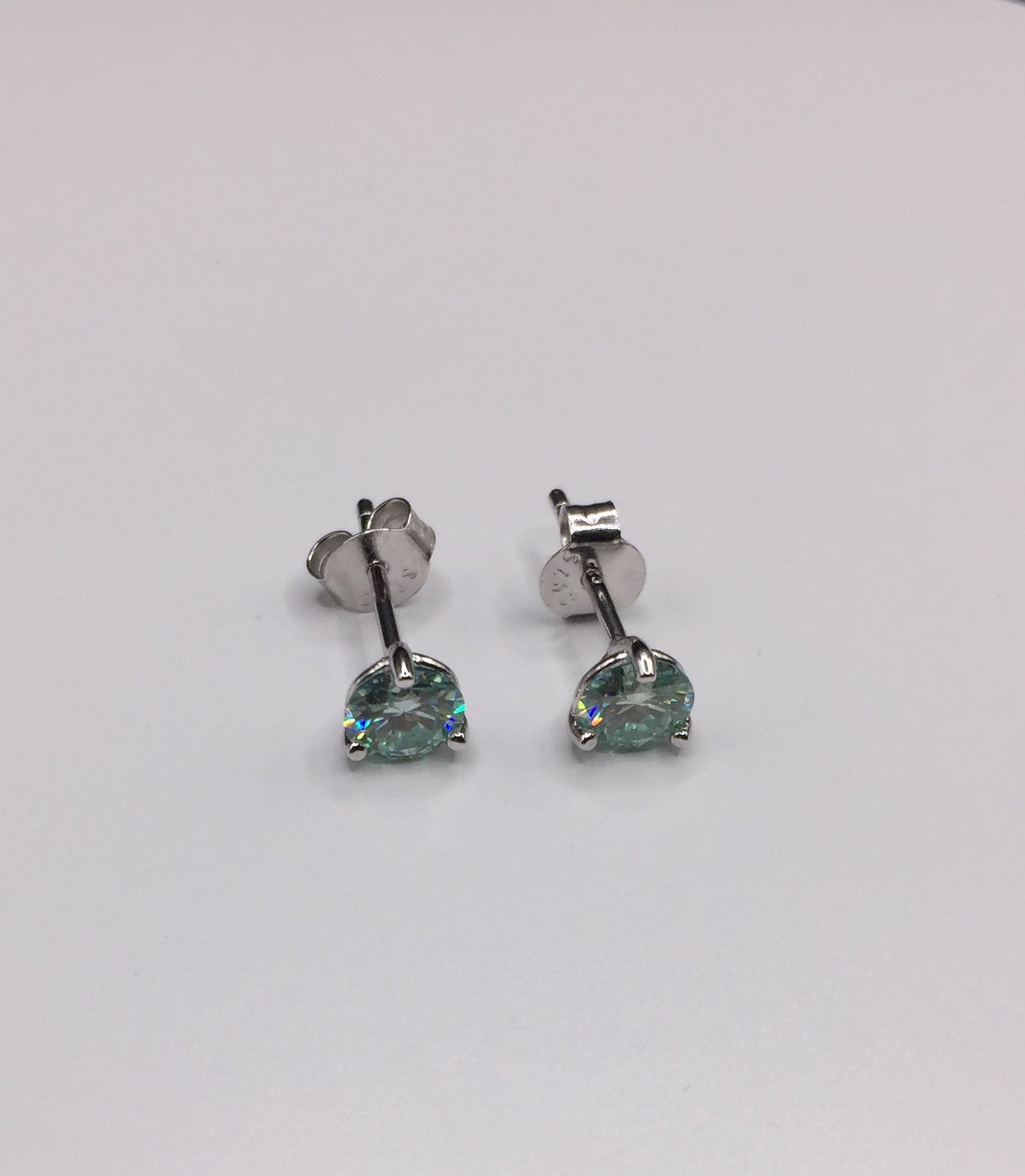 5mm “Icy Blue” Moissanite Stud Earrings (0.5ct)