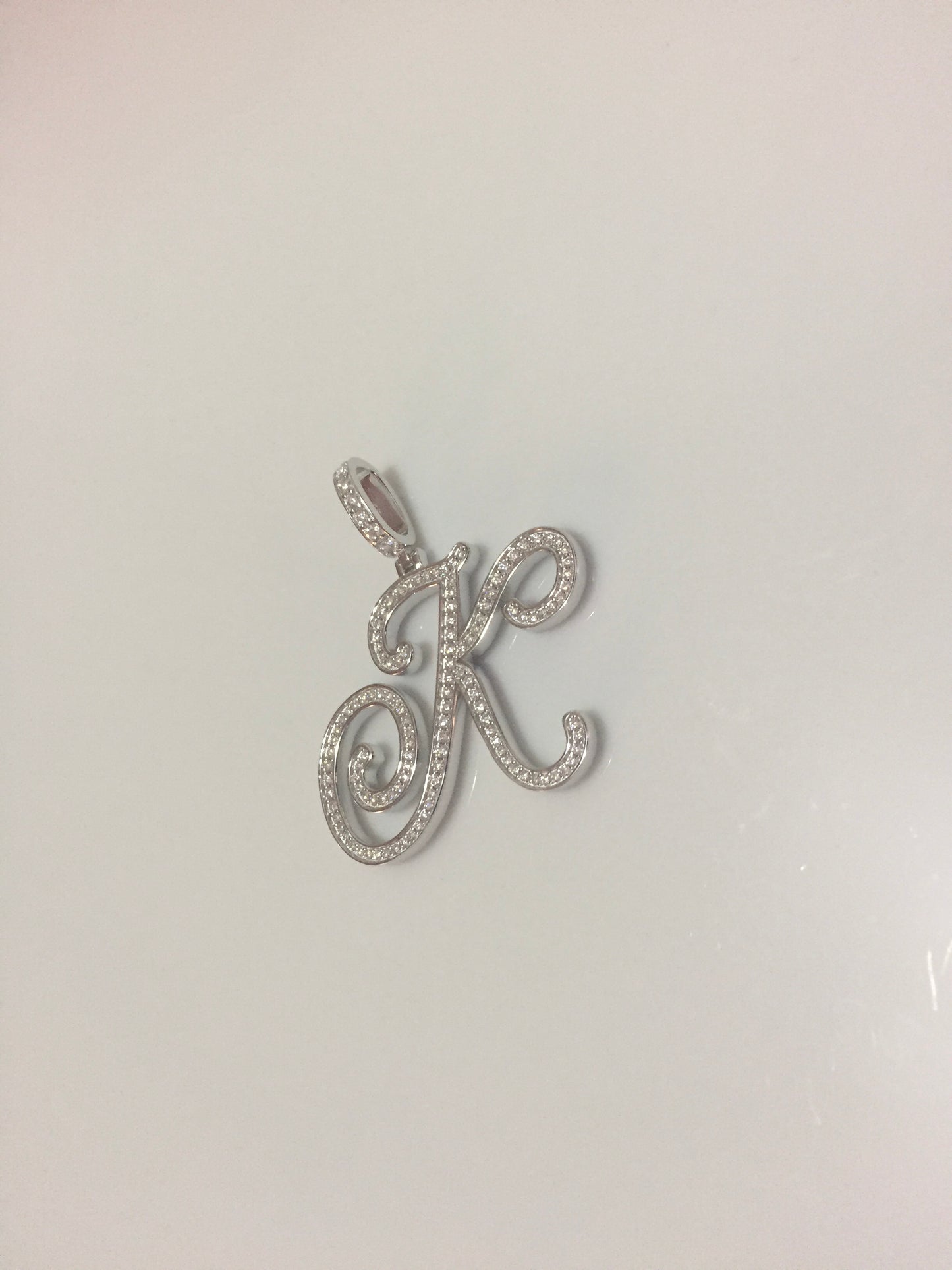 Moissanite Letter Pendant - Cursive