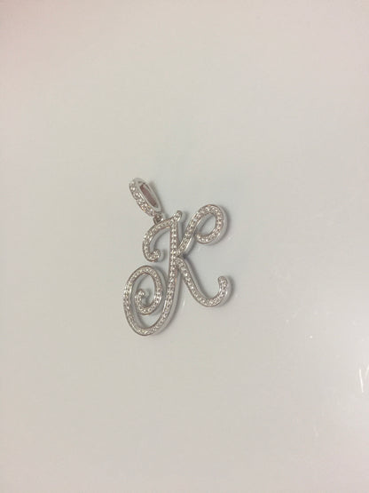 Moissanite Letter Pendant - Cursive