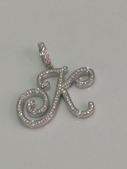 Moissanite Letter Pendant - Cursive