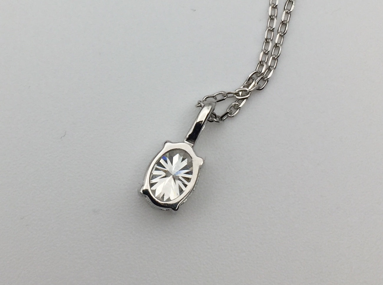 1ct Moissanite Oval Cut Necklace+Earrings Set