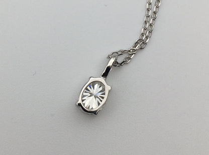 1ct Moissanite Oval Cut Necklace+Earrings Set