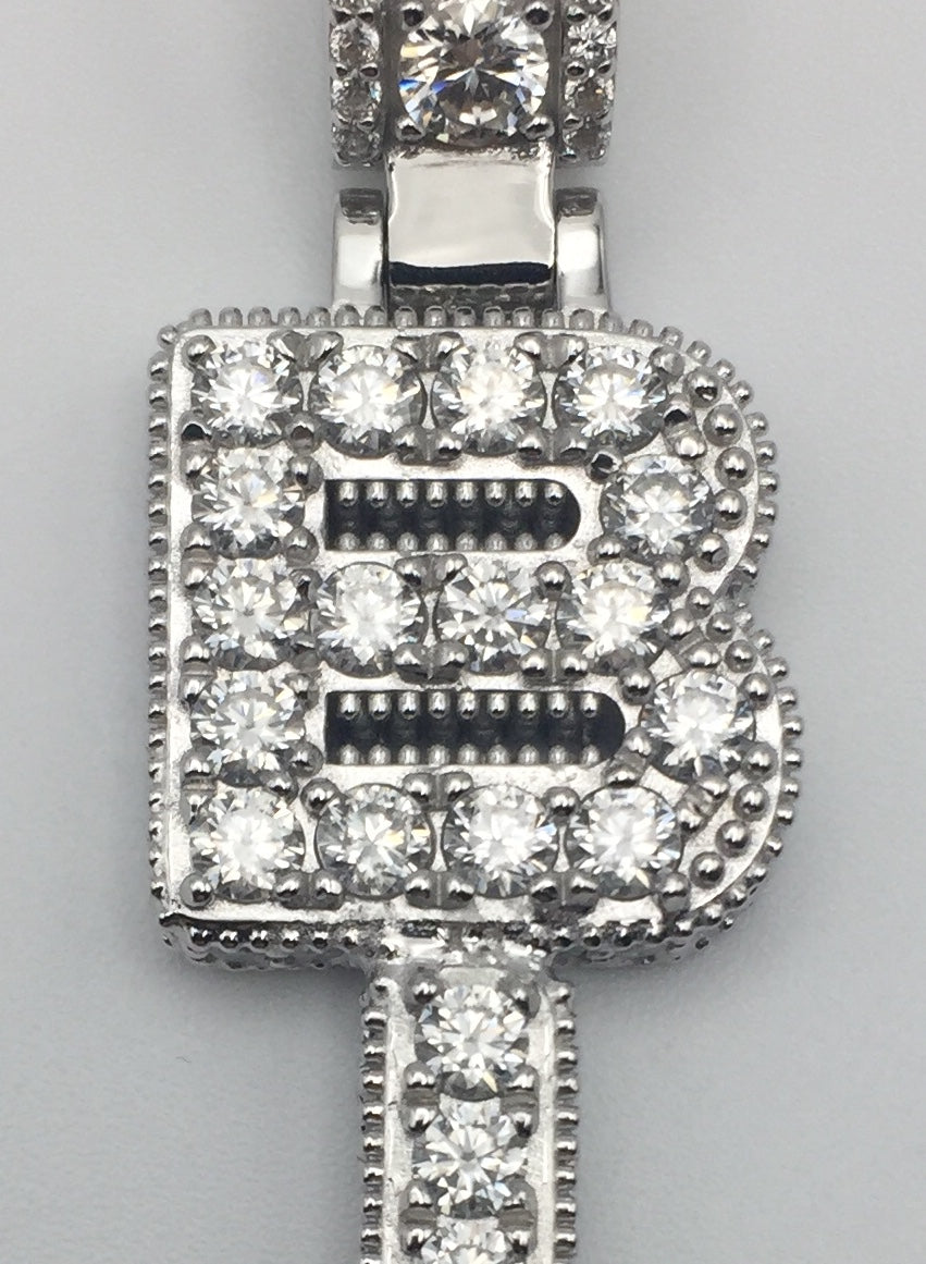 Custom Vertical Moissanite Letter Pendant