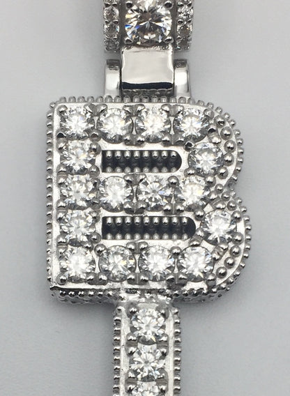 Custom Vertical Moissanite Letter Pendant