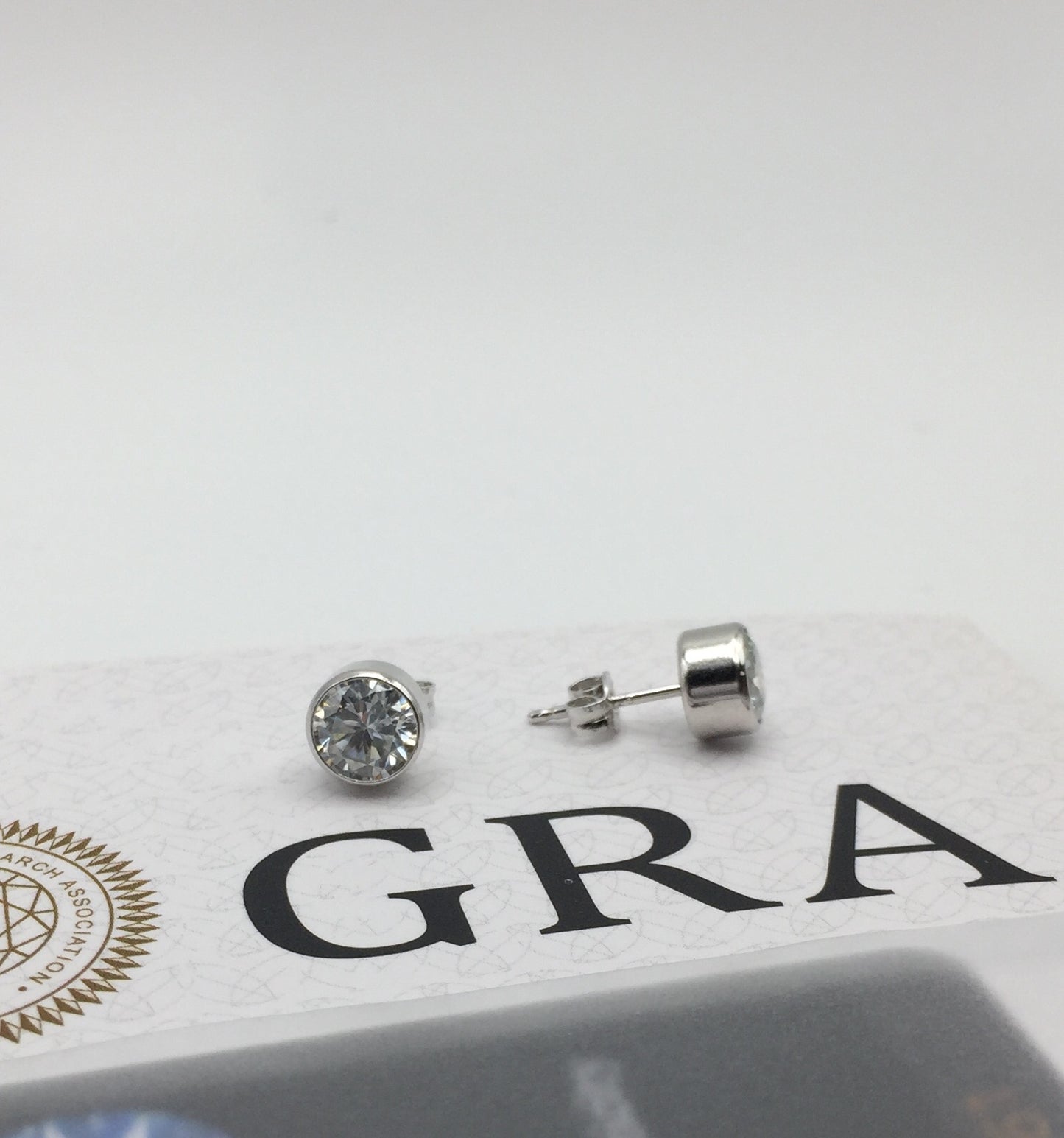 6mm Bezel set Moissanite Stud Earrings (0.8ct)