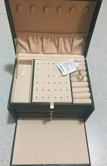 3-Layer Travel Jewelry Case with Lock
