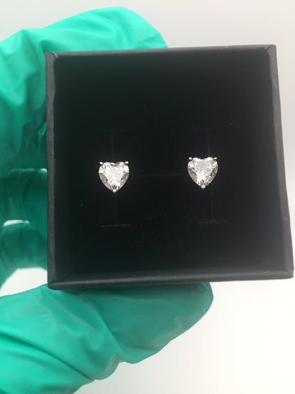 Heart Cut Moissanite Stud Earrings (1 Carat)