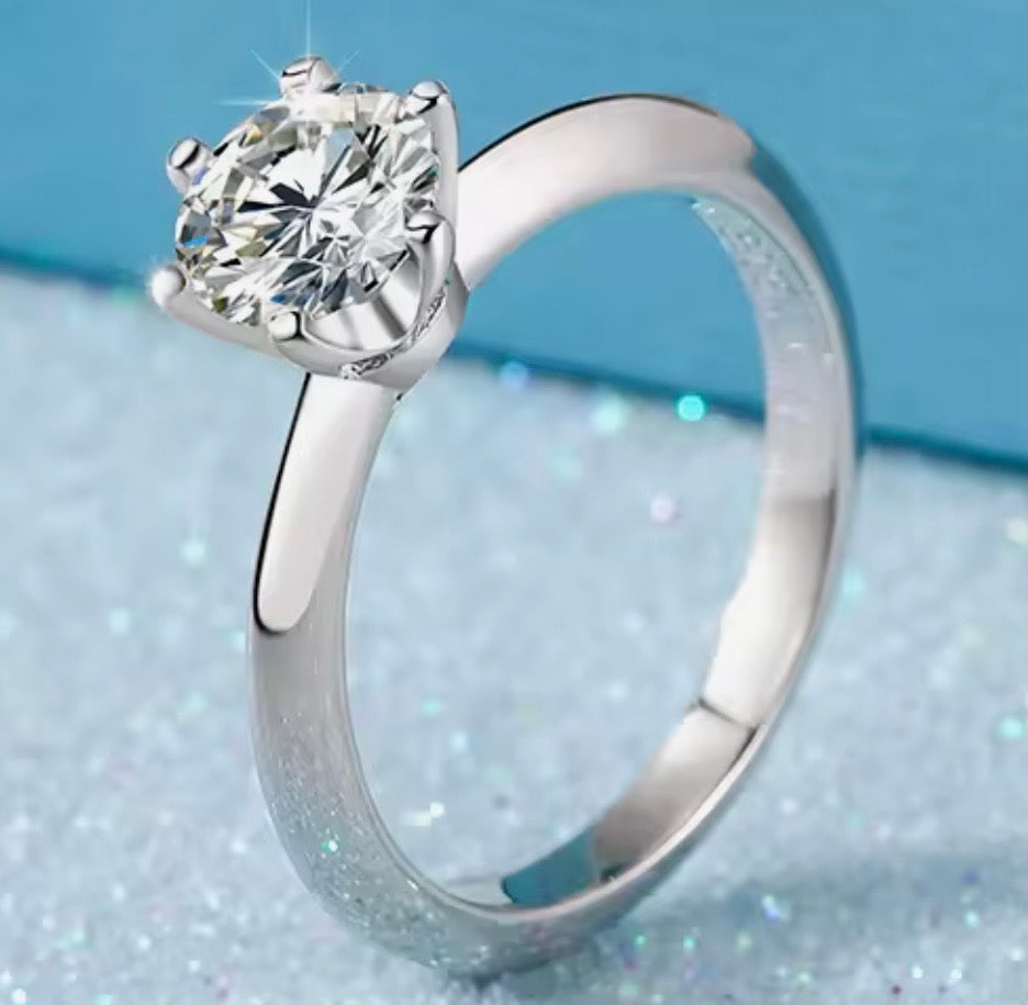 1ct Solitaire Moissanite Ring