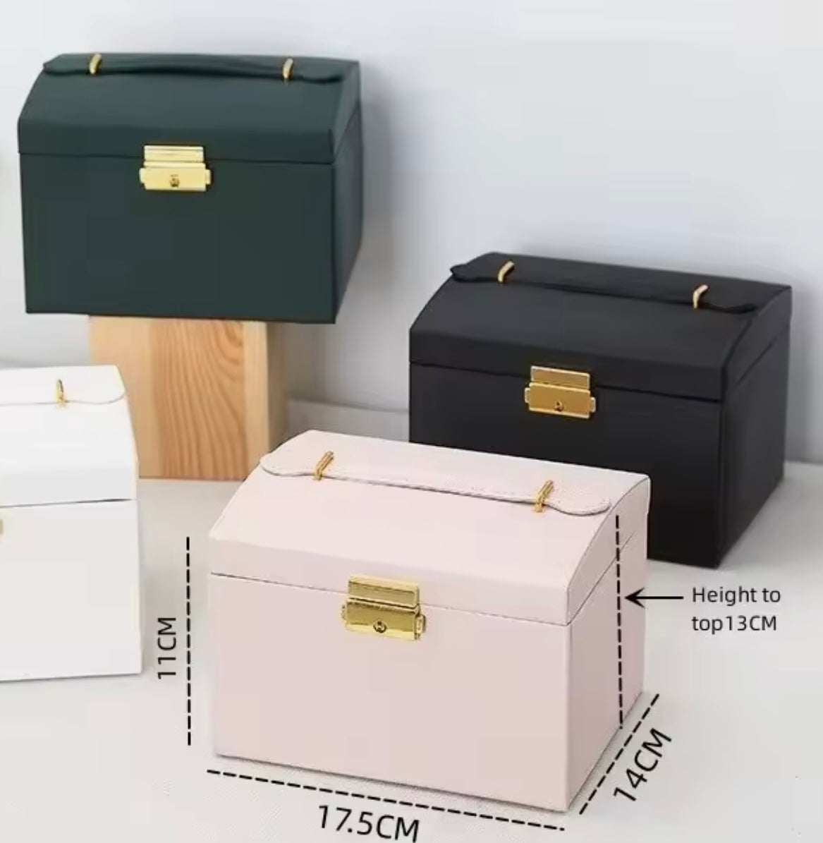 3-Layer Travel Jewelry Case with Lock