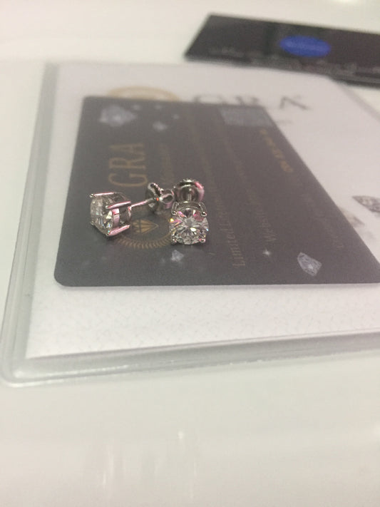 1 Ct. Moissanite Stud Earrings (Screw-back)