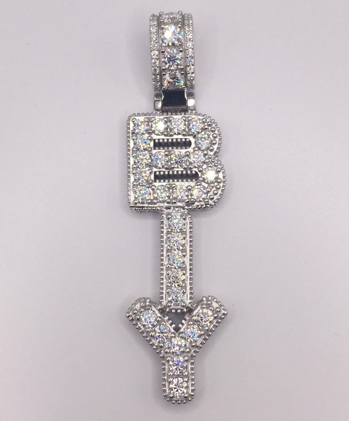 Custom Vertical Moissanite Letter Pendant