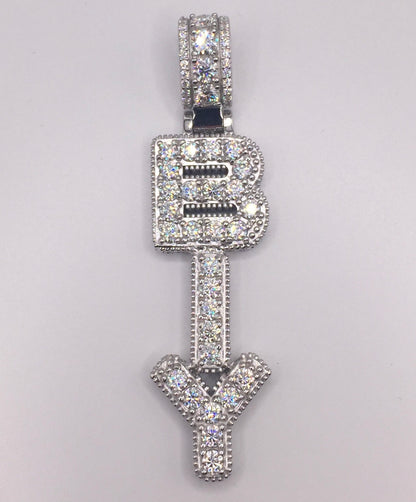 Custom Vertical Moissanite Letter Pendant
