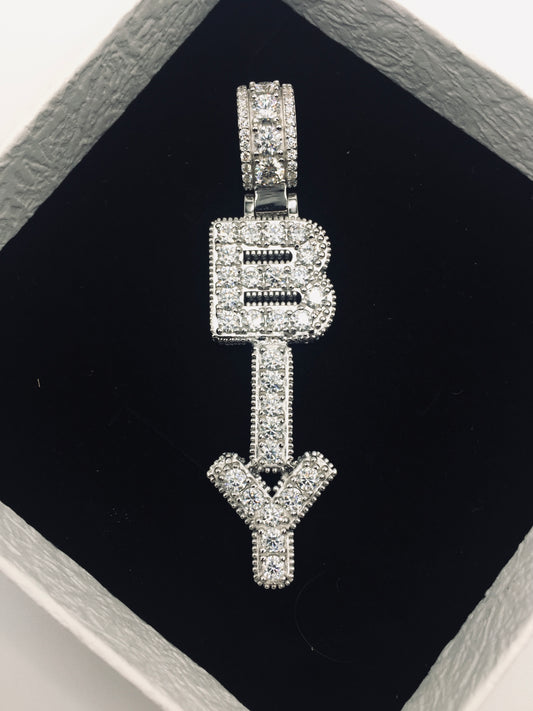 Custom Vertical Moissanite Letter Pendant