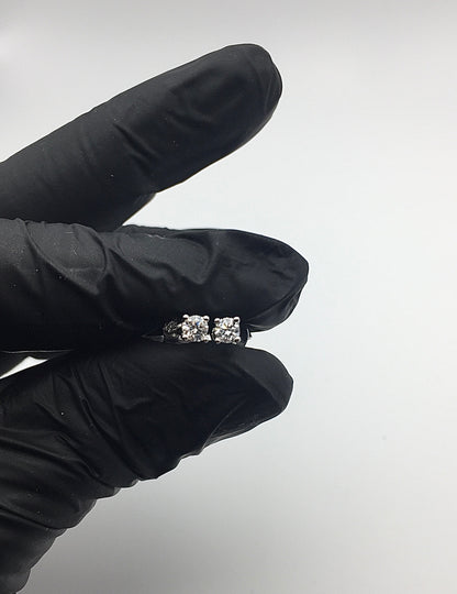 3mm Moissanite Stud Earrings (0.1ct) - Screwback