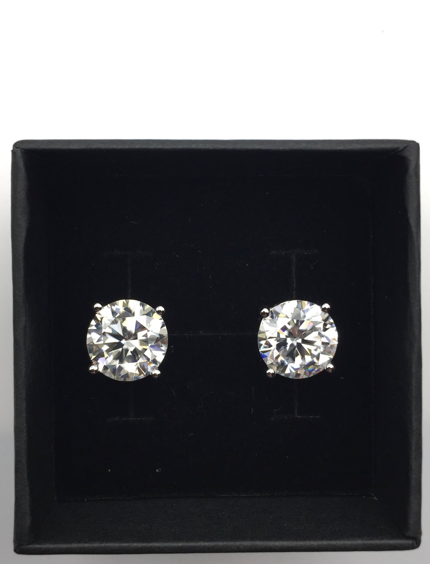 4 Carat VERY LARGE Moissanite Stud Earrings (Screw-back, 4 prong)