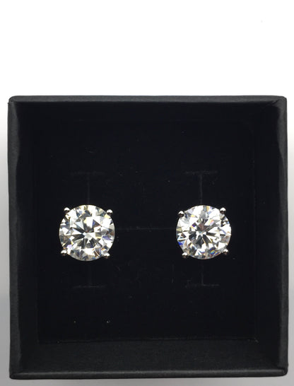 4 Carat VERY LARGE Moissanite Stud Earrings (Screw-back, 4 prong)