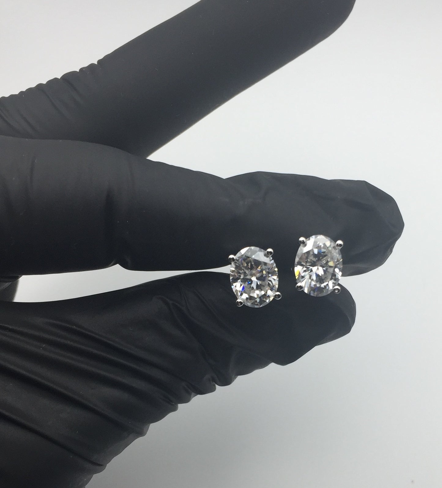 Oval Cut Moissanite Stud Earrings (2 Carat)