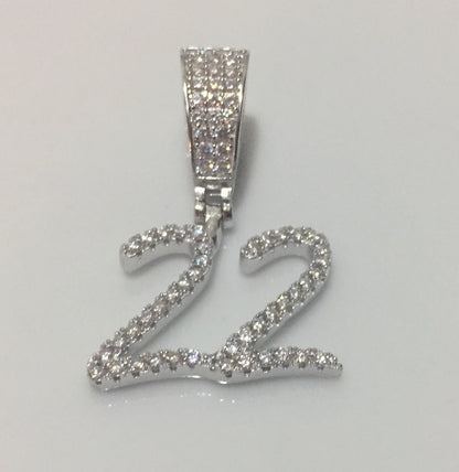 Custom Moissanite Letter/Number Pendant - Small BRUSH FONT