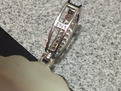Large Moissanite Memory Photo Pendant (Weave pattern stone style)