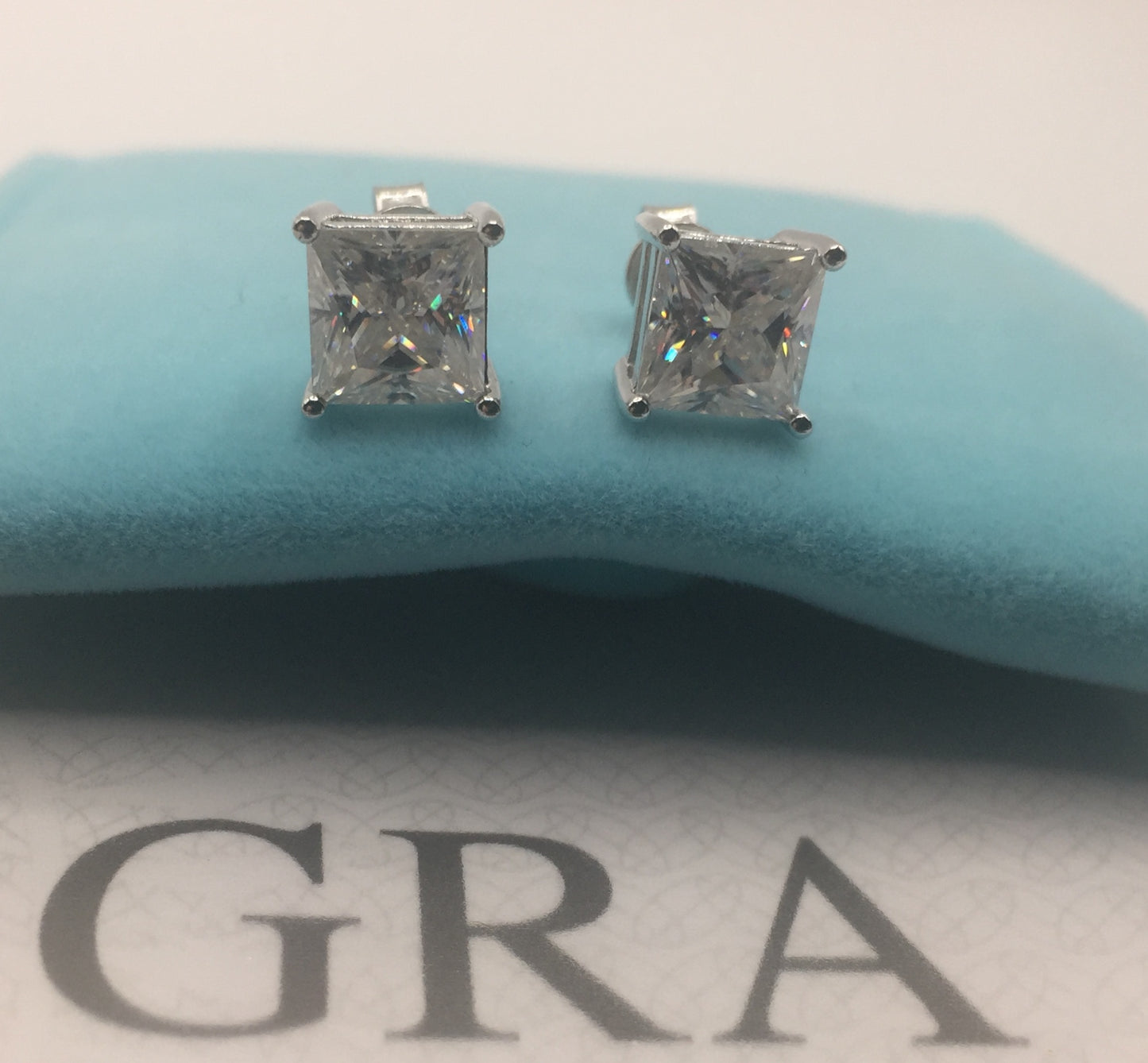 Princess Cut Moissanite Stud Earrings (2 Carat)