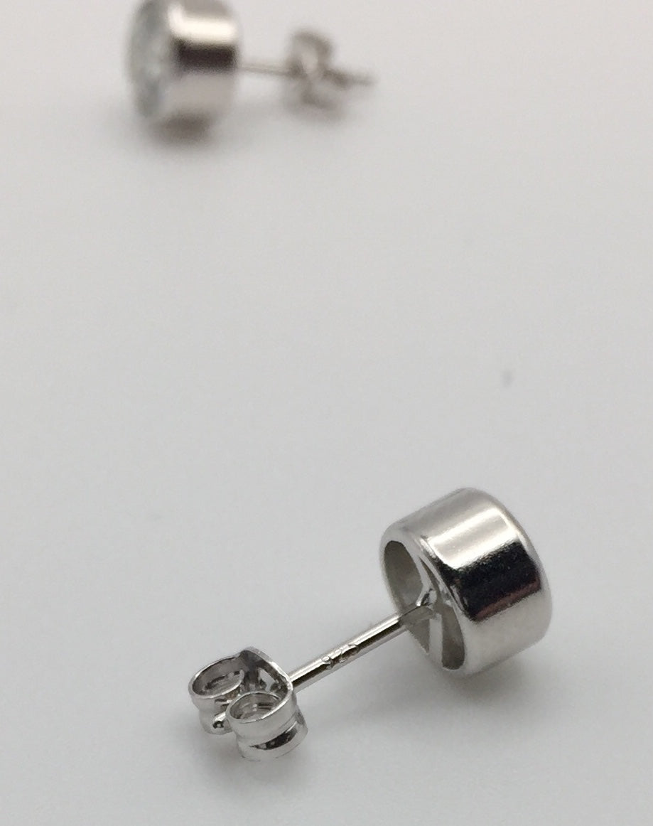 6mm Bezel set Moissanite Stud Earrings (0.8ct)