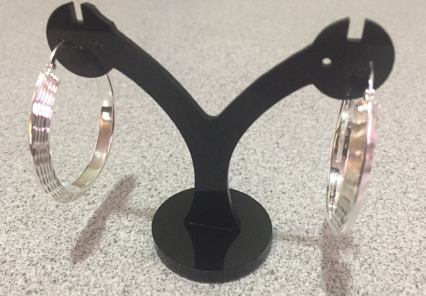 Large Diamond Cut Hoop Earrings