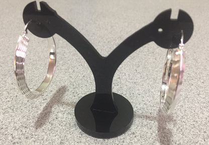 Large Diamond Cut Hoop Earrings