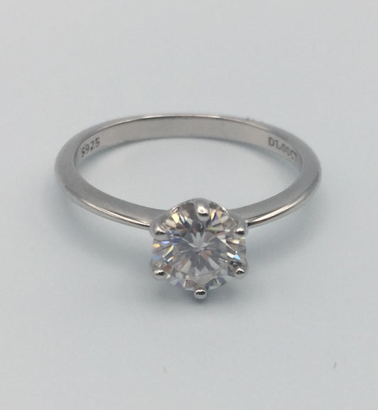 1ct Solitaire Moissanite Ring