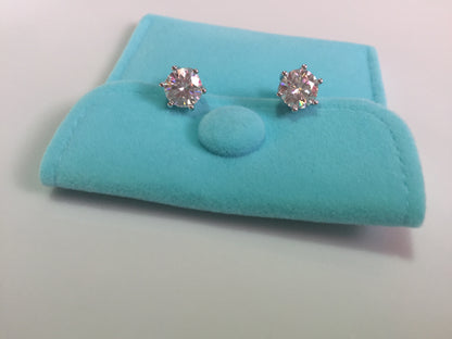 2 Ct. (8mm) Moissanite Stud Earrings