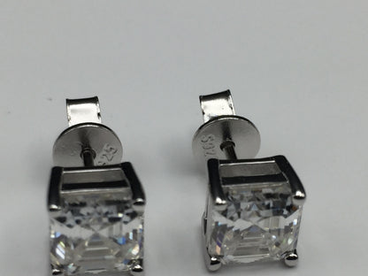 Asscher Cut Moissanite Stud Earrings (1 Carat)
