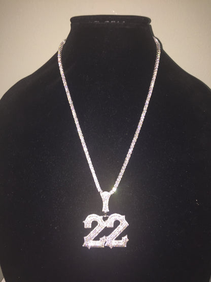 Custom Moissanite Letter/Number Pendant (Gothic Script Style - Medium size)
