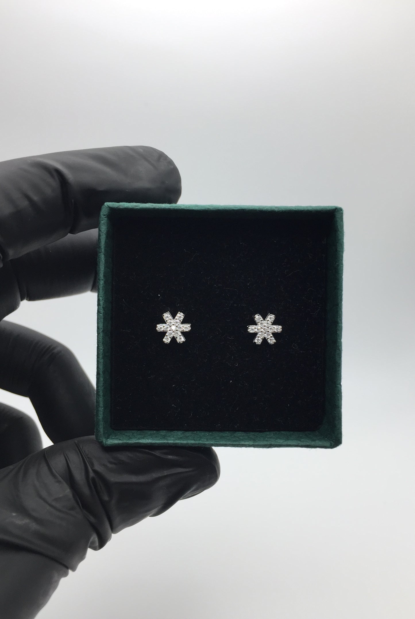 “Icy Snow” Snowflake Moissanite Stud Earrings