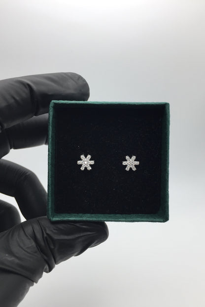 “Icy Snow” Snowflake Moissanite Stud Earrings