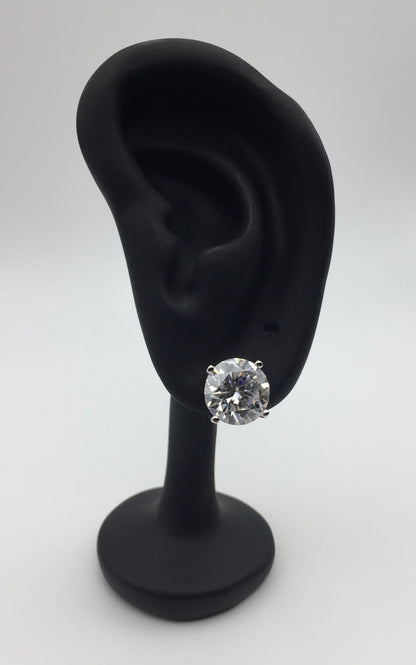 5 Carat VERY BIG Moissanite Stud Earrings (Screwback, 4 prong)