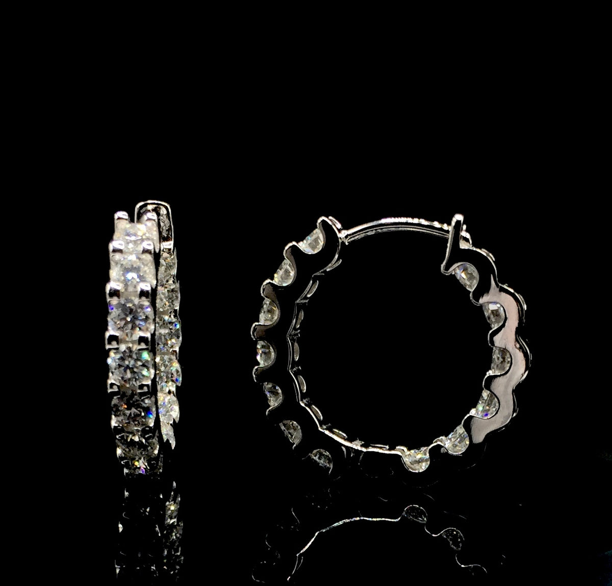 Double Layer Moissanite Hoop Earrings (20mm)
