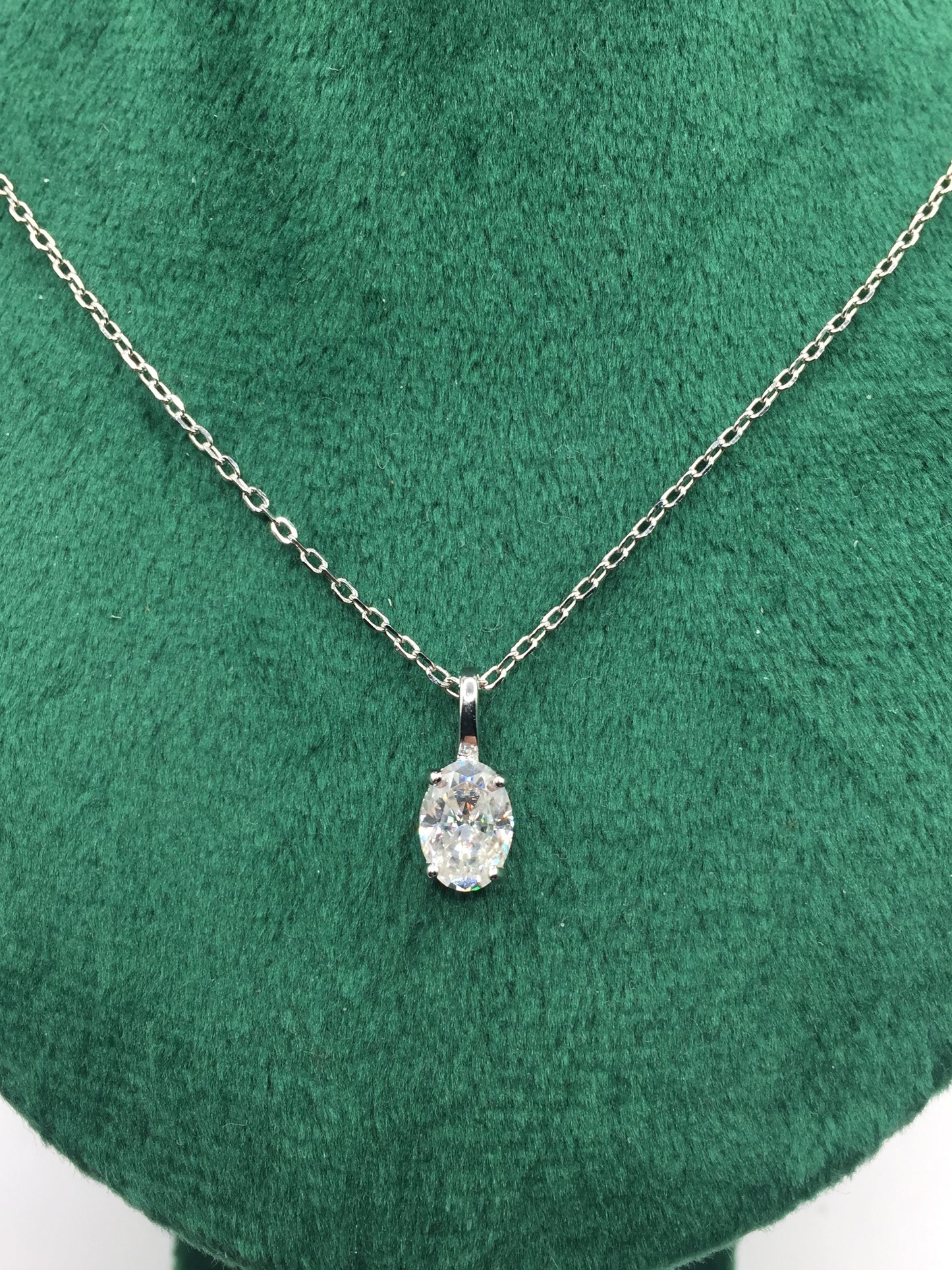 1ct Moissanite Oval Cut Necklace+Earrings Set