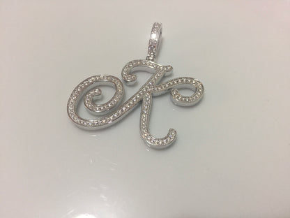 Moissanite Letter Pendant - Cursive