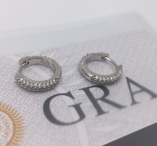 13mm Moissanite Huggie Hoop Earrings