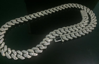 15mm Moissanite 3D Prong Cuban Chain
