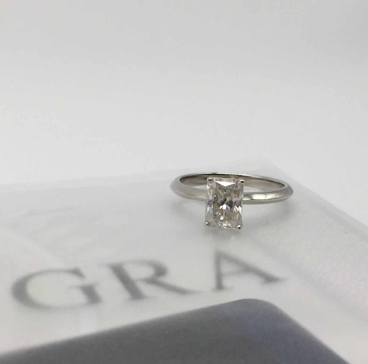 Radiant Cut Solitaire 1ct Moissanite Ring