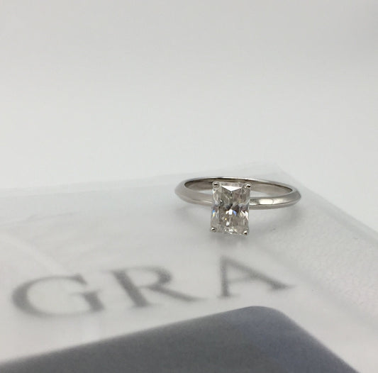 Radiant Cut Solitaire 1ct Moissanite Ring