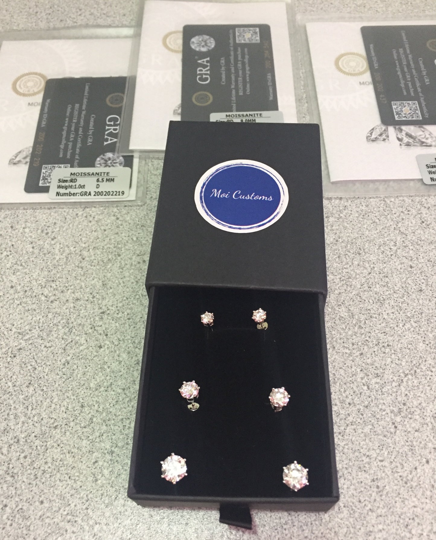 Moissanite Studs: 0.5 - 2 Cts. (Pushback, 6 Prong)
