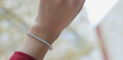 3mm Moissanite Tennis Bracelet: Click-Lock