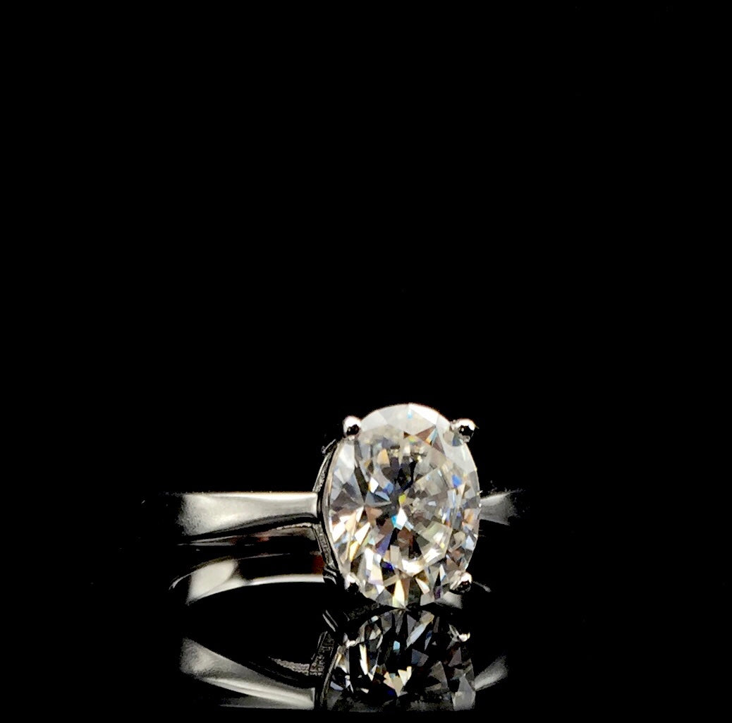 Oval Cut 2ct Solitaire Moissanite Ring