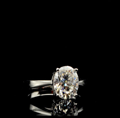 Oval Cut 2ct Solitaire Moissanite Ring